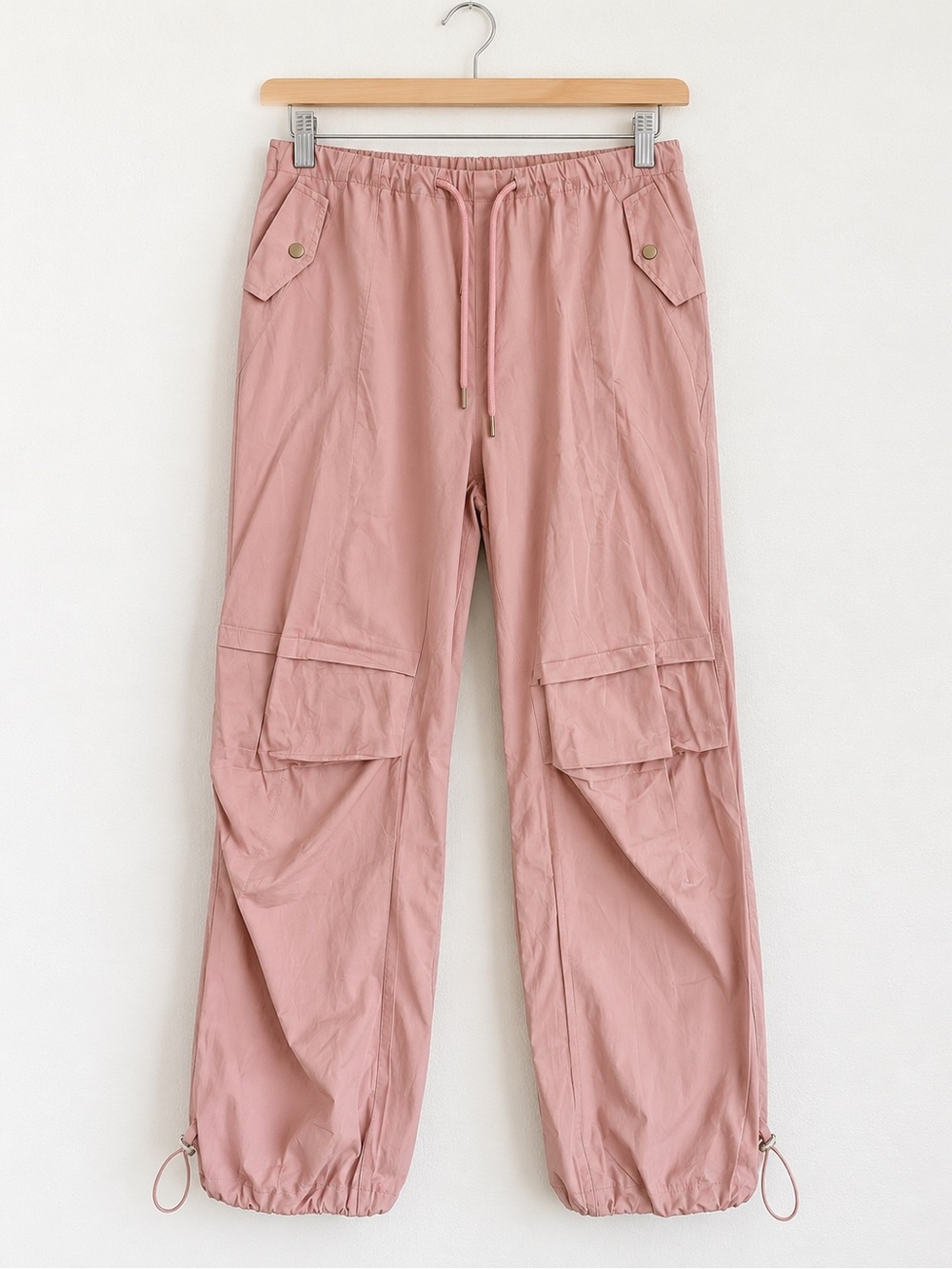 Cargo Drawstring Pants in Dusty Pink